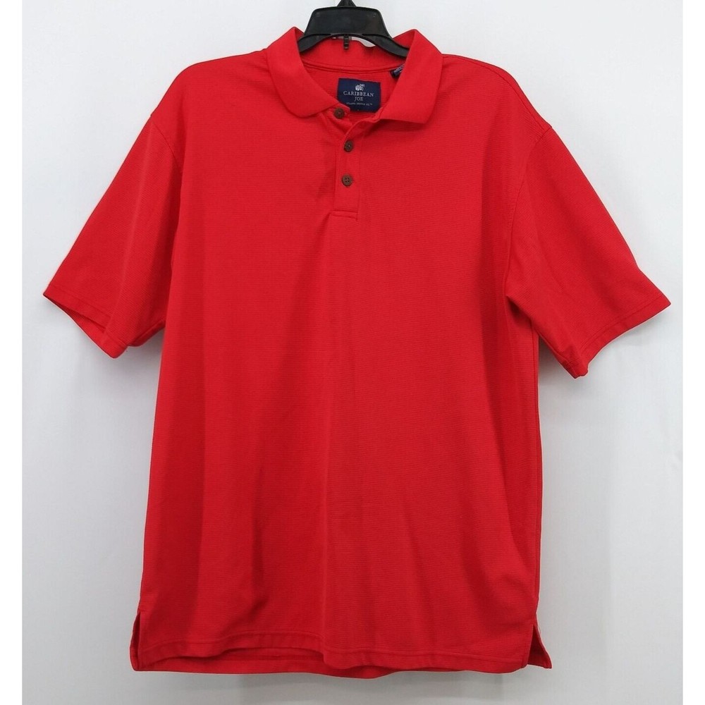 Caribbean Joe Shirt Mens Size M Red Polo Shirt